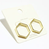 Hexagon Open CUT Metal Earring