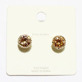 Crystal Stud Earring/gold Dipped - view 3