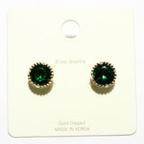 Crystal Stud Earring/gold Dipped