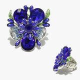 89014, FLOWER ACCENT RHINESTONE STRETCH RING