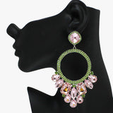 89020, GEOMETRIC ACCENT RHINESTONE EVENING EARRING