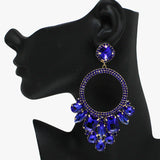 89020, GEOMETRIC ACCENT RHINESTONE EVENING EARRING
