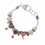 89023, HEART MULTI CHARM BRACELET