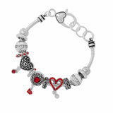 89023, HEART MULTI CHARM BRACELET
