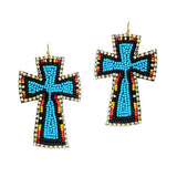 89026, CROSS SEED BEADED EARRING