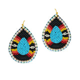 89027, TEARDROP SEED BEADED EARRING