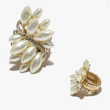 89043, MARQUISE ACCENT PEARL STRETCH RING