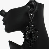 89046, OVERSIZED MARQUISE ACCENT RHINESTONE EVENING EARRING