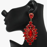 89046, OVERSIZED MARQUISE ACCENT RHINESTONE EVENING EARRING