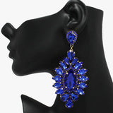89046, OVERSIZED MARQUISE ACCENT RHINESTONE EVENING EARRING