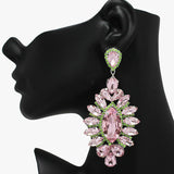 89046, OVERSIZED MARQUISE ACCENT RHINESTONE EVENING EARRING