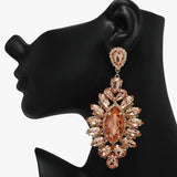 89046, OVERSIZED MARQUISE ACCENT RHINESTONE EVENING EARRING