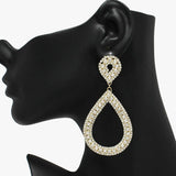 89050, TEARDROP CRYSTAL RHINESTONE DANGLE EARRING