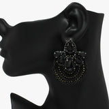 89052, MULTI RHINESTONE WITH BRAIDED ACCENT EARRING