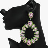 89056, OVERSIZED TEARDROP ACCENT RHINESTONE EVENING EARRING