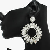 89057, MARQUISE ACCENT RHINESTONE EVENING EARRING