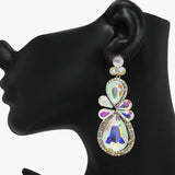 89058, MULTI RHINESTONE EVENING EARRING