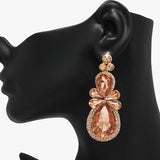 89058, MULTI RHINESTONE EVENING EARRING