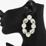 89059, OVAL N TEARDROP RHINESTONE EVENING EARRING