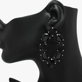 89059, OVAL N TEARDROP RHINESTONE EVENING EARRING