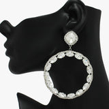 89060, ROUND CRYSTAL RHINESTONE EVENING EARRING