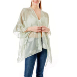 89069, PAISLEY SHEER COVER UP WITH RUFFLE SLEEVE