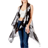 89073, LILY FLORAL CHIFFON VEST COVER UP