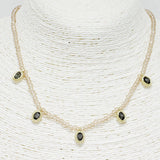 89109, DAINTY OVAL CHARM ACCENT BEADED NECKLACE