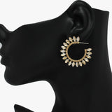 89114, MARQUISE ACCENT RHINESTONE HOOP EARRING