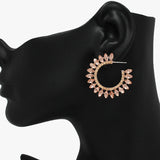 89114, MARQUISE ACCENT RHINESTONE HOOP EARRING