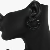 89114, MARQUISE ACCENT RHINESTONE HOOP EARRING