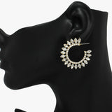 89114, MARQUISE ACCENT RHINESTONE HOOP EARRING