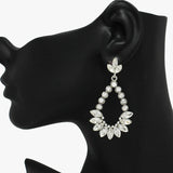 89116, MARQUISE ACCENT TEARDROP RHINESTONE EARRING
