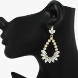 89116, MARQUISE ACCENT TEARDROP RHINESTONE EARRING