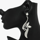 89117, FLORAL RHINESTONE EVENING EARRING