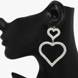 89119, OPEN CUTOUT HEART CRYSTAL RHINESTONE EARRING