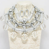 89123, DANGLE ACRYLIC BALL STATEMENT NECKLACE