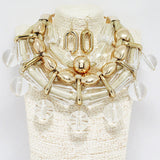 89123, DANGLE ACRYLIC BALL STATEMENT NECKLACE