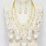 89127, ACRYLIC BALL CLUSTER STATEMENT NECKLACE
