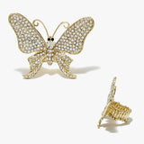 89143, BUTTERFLY PAVE RHINESTONE STRETCH RING