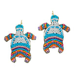 89159, SEA TURTLE SEED BEADED EARRING
