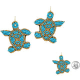 89159, SEA TURTLE SEED BEADED EARRING