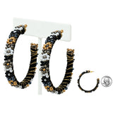 89160, FLOWER SEED BEADED HOOP EARRING