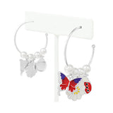 89167, GARDEN DANGLING CHARM WITH PEARL HOOP EARRING
