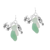 89172, SEAHORSE N CRAB MULTI CHARM WITH SEA GLASS EARRING