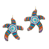 89173, STARFISH SEED BEADED EARRING