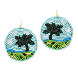 89174, TROPICAL TREE SEED BEADED EARRING