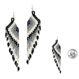 89175, SEED BEADED FRINGE EARRING