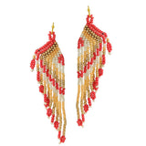 89175, SEED BEADED FRINGE EARRING
