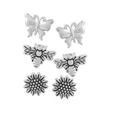 89177, BUTTERFLY GARDEN THEME STUD EARRING SET